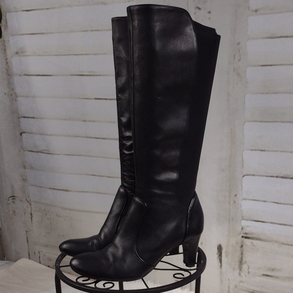 Coach And Four Black Over the Knee Boots Size 6.5 - Picture 1 of 9